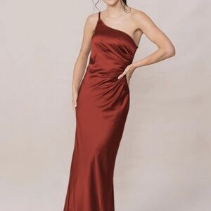 Revelry Jade Satin Dress